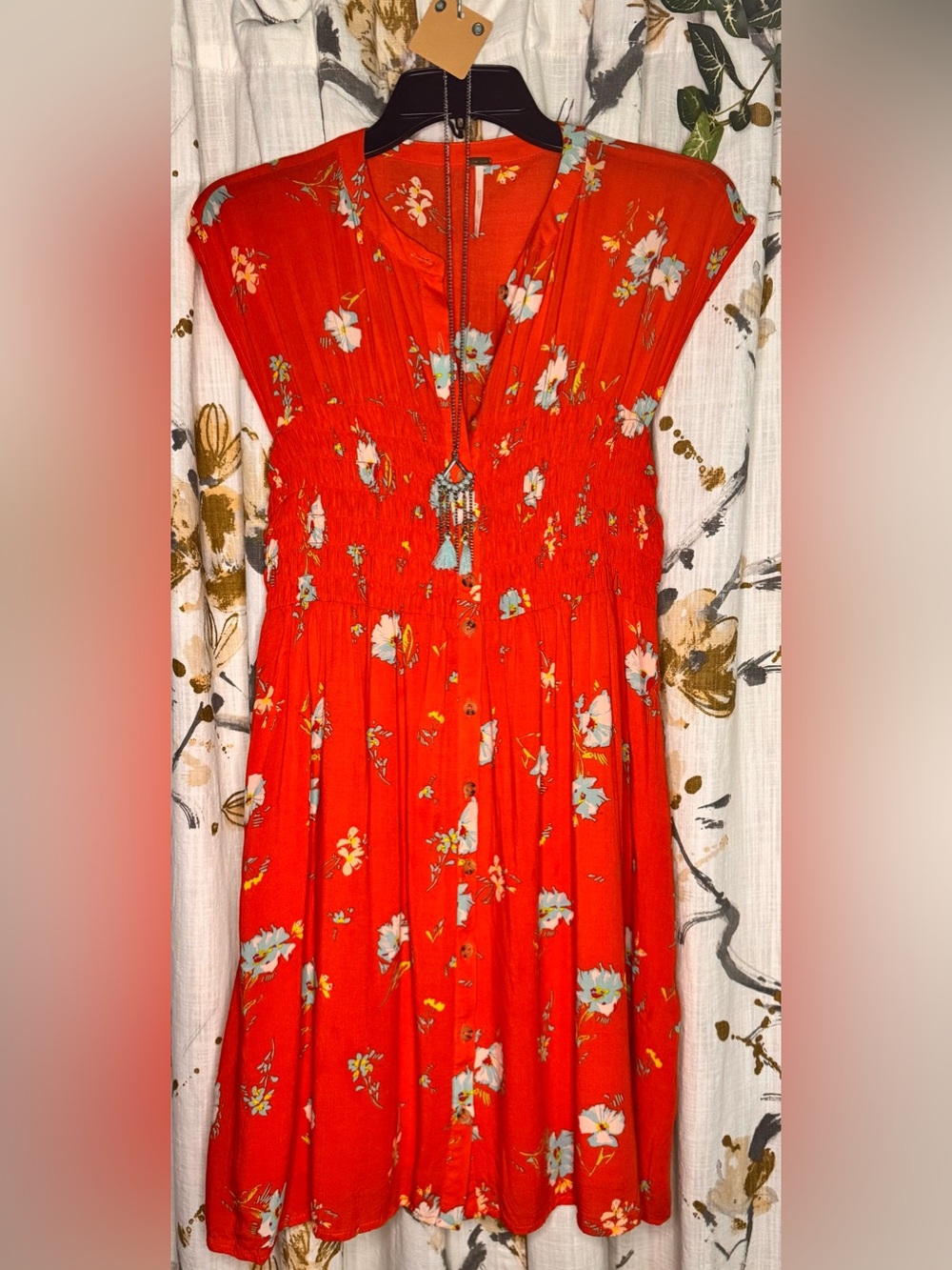 Free People The Greatest Day Button Down Mini Dress (Comes with Free Jewelry!)
